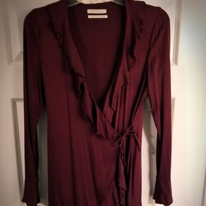 Urban Outfitters Wrap Frill Trim Dress